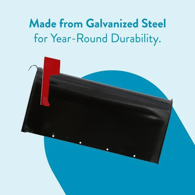 Alt view image 3 of 7 - Architectural Mailboxes Elite Galvanized Steel, Medium, Post-Mount Mailbox in Black