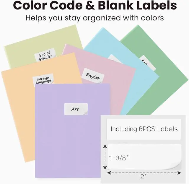 Alt view image 7 of 7 - Sooez 6Pack Folders with Pockets, Pastels Colors, Heavy Duty Pocket Folder | Plastic Folders with Pockets, 2-Pocket Folder Bulk, Aesthetic File Folder, Back to School Office Filing Supplies