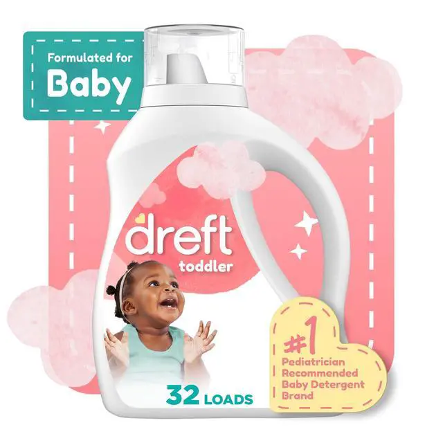 Alt view image 5 of 6 - Dreft Liquid Laundry Detergent for Toddlers, Tackles 100% of Common Toddler Stains, Unscented, 42 fl oz, 32 Loads