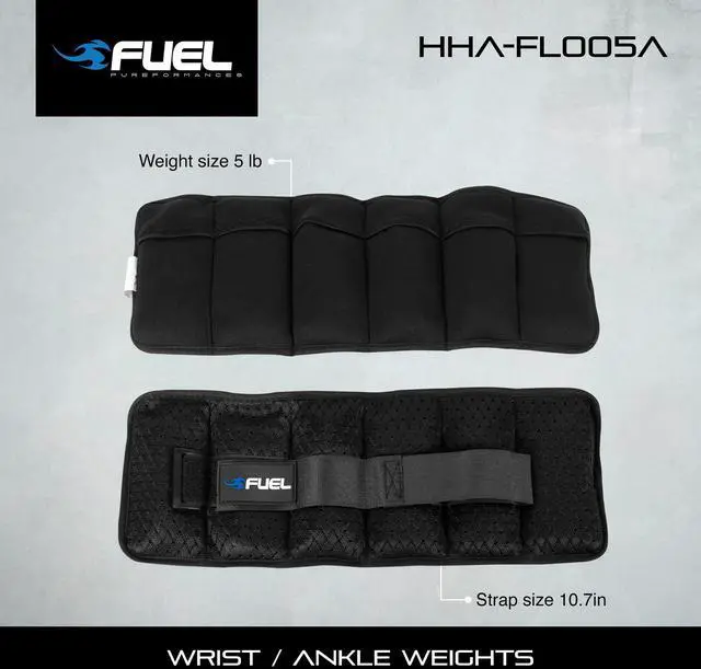Alt view image 6 of 6 - Fuel Pureformance Unisex Adjustable Wrist/Ankle Weights, 2.5-Pound Pair (5lb Total - 6 Removable Weight Packs)