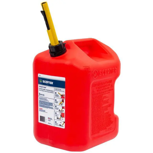 Alt view image 5 of 6 - Scepter Ameri-Can 5 Gallon Gas Can w/ Dual Handles and Easy Flo Spill-Proof Spout FG4G571W