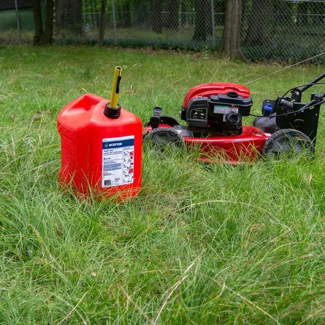 Alt view image 2 of 6 - Scepter Ameri-Can 5 Gallon Gas Can w/ Dual Handles and Easy Flo Spill-Proof Spout FG4G571W