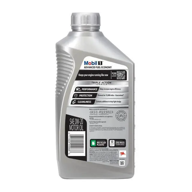 Alt view image 6 of 6 - Mobil 1 Advanced Fuel Economy Full Synthetic Motor Oil 0W-20, 1 Quart