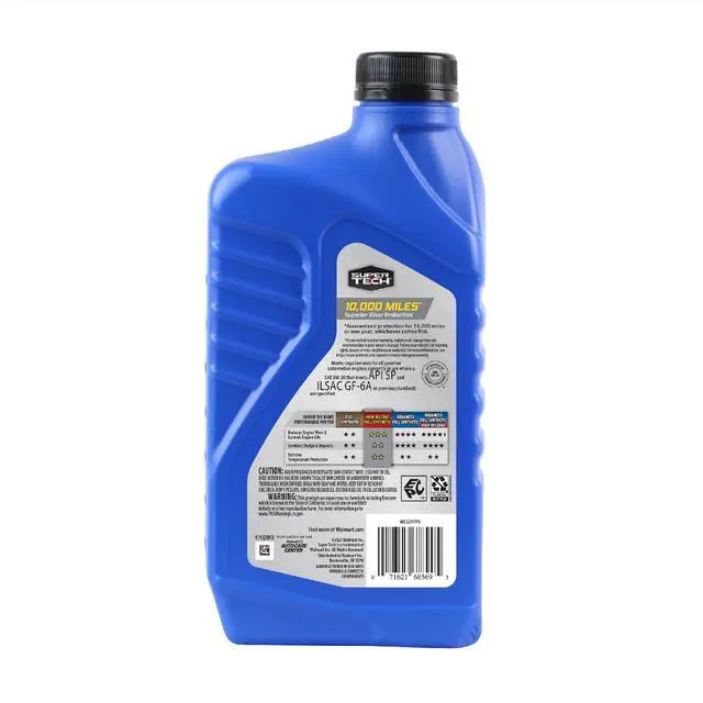 Alt view image 6 of 6 - Super Tech High Mileage Full Synthetic SAE 5W-20 Motor Oil, 1 Quart