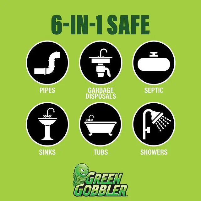 Alt view image 4 of 7 - Green Gobbler HeavyDuty Drain Clog Remover Gel No Fume Pipe Cleaner Remove Mineral Deposits for Bathroom Kitchen Drains