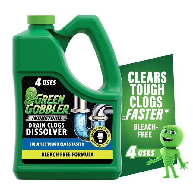 Alt view image 5 of 7 - Green Gobbler HeavyDuty Drain Clog Remover Gel No Fume Pipe Cleaner Remove Mineral Deposits for Bathroom Kitchen Drains