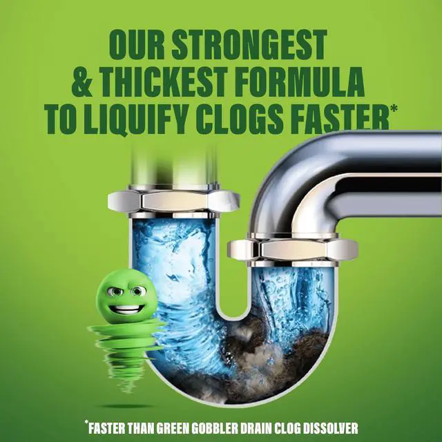 Alt view image 3 of 7 - Green Gobbler HeavyDuty Drain Clog Remover Gel No Fume Pipe Cleaner Remove Mineral Deposits for Bathroom Kitchen Drains