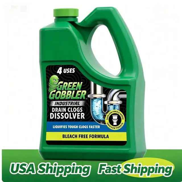 Main image of Green Gobbler HeavyDuty Drain Clog Remover Gel No Fume Pipe Cleaner Remove Mineral Deposits for Bathroom Kitchen Drains