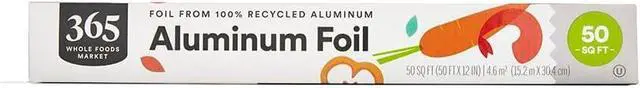 Alt view image 3 of 3 - 100% Recycled Aluminum Foil Roll 50 Sq Ft HeavyDuty Food Wrapping Tin Foil for Kitchen Cooking Baking Storage