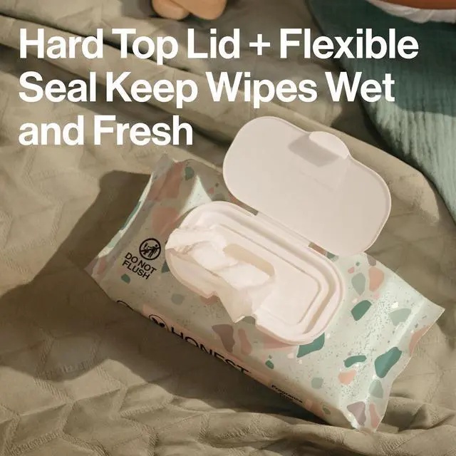 Alt view image 2 of 7 - 60 Count PlantBased Baby Wipes Compostable MultiUse Wet Wipes 99% Water FragranceFree Hypoallergenic Wipes for Sensitive Skin