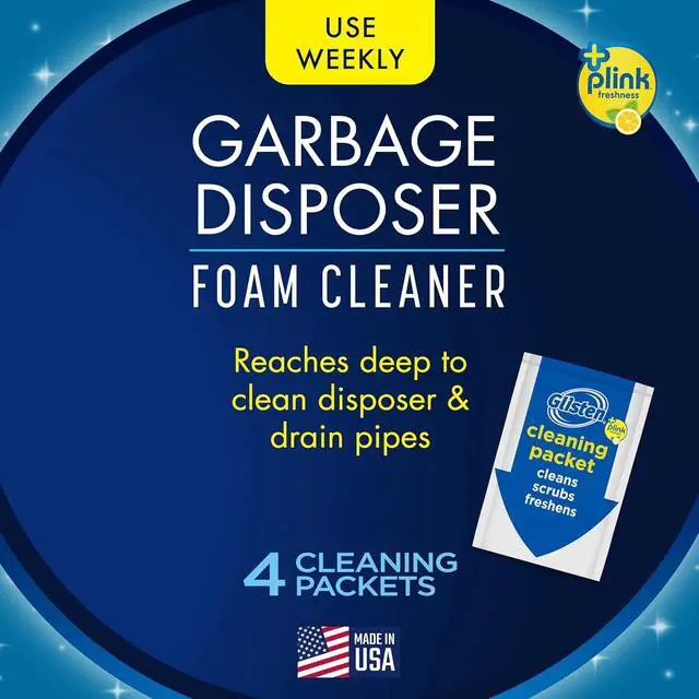 Alt view image 2 of 7 - 4 Pack Garbage Disposer Cleaner Lemon Scent Foaming Odor Eliminator Kitchen Sink Drain Cleaner Remove Buildup Protect Disposal Blades
