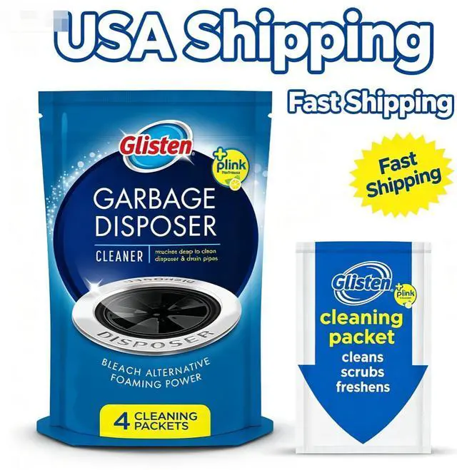 Main image of 4 Pack Garbage Disposer Cleaner Lemon Scent Foaming Odor Eliminator Kitchen Sink Drain Cleaner Remove Buildup Protect Disposal Blades