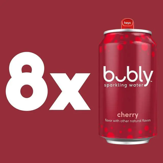 Alt view image 2 of 6 - 8Pack Cherry Flavor Sparkling Seltzer Water 12 fl oz Can ZeroSugar ZeroCalorie Natural FruitFlavored Beverage Recyclable Aluminum Cans