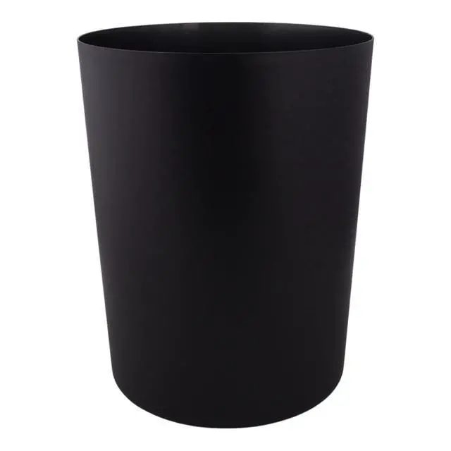Alt view image 4 of 7 - 5 Gallon OpenTop Plastic Wastebasket Matte Black Round BPAFree Garbage Bin Lightweight Trash Can for Bathroom Bedroom Office Kitchen