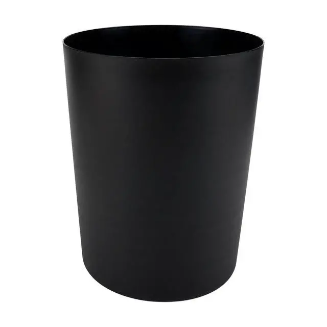 Alt view image 6 of 7 - 5 Gallon OpenTop Plastic Wastebasket Matte Black Round BPAFree Garbage Bin Lightweight Trash Can for Bathroom Bedroom Office Kitchen