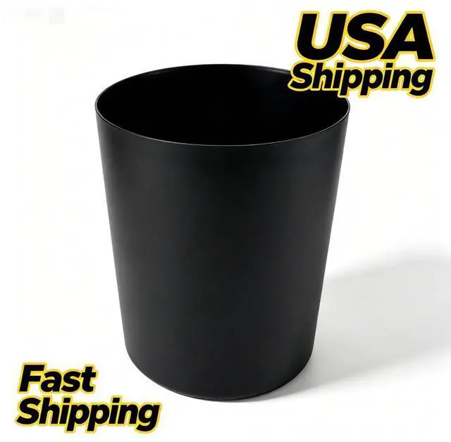 Main image of 5 Gallon OpenTop Plastic Wastebasket Matte Black Round BPAFree Garbage Bin Lightweight Trash Can for Bathroom Bedroom Office Kitchen