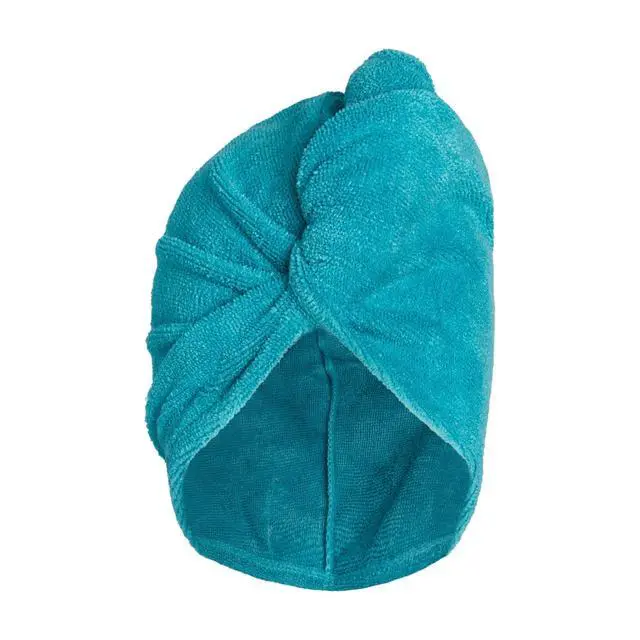 Alt view image 5 of 7 - Microfiber Hair Towel TwistLoop FastDrying Hair Turban Peacock Blue Absorbent AntiFrizz Hair Wrap for Kids Adults TravelReady