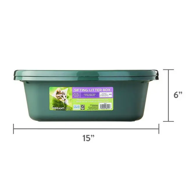 Alt view image 2 of 5 - 3Piece Rotational Sifting Cat Litter Tray, NoScoop QuickClean Kitty Litter Box, BPAFree Plastic, 18.8" x 15" Pet Toilet