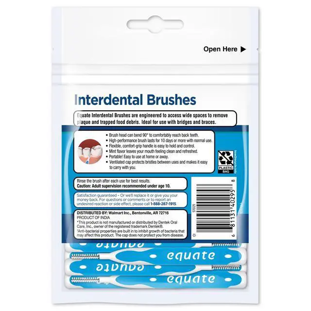 Alt view image 2 of 7 - 20 Count WideSize Mint Interdental Brushes 90° Flexible Head Clean Plaque Food Debris for Braces Dental Bridges Oral Care