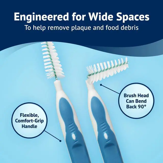 Alt view image 3 of 7 - 20 Count WideSize Mint Interdental Brushes 90° Flexible Head Clean Plaque Food Debris for Braces Dental Bridges Oral Care