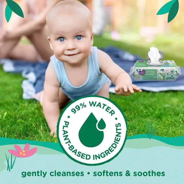 Alt view image 3 of 5 - 300 Count Cucumber Scent Baby Wipes with VitaminE pHBalanced DermatologistTested AlcoholFree Gentle Wet Wipes for Sensitive Skin