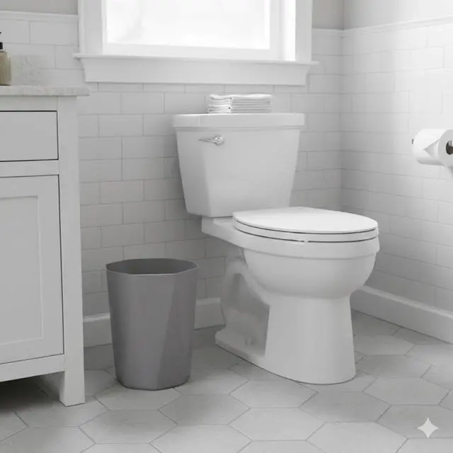 Alt view image 4 of 5 - 5 Gallon OpenTop Plastic Wastebasket Gray Geometric Matte Finish Polypropylene Garbage Bin Lightweight Trash Can for Bathroom Bedroom Office