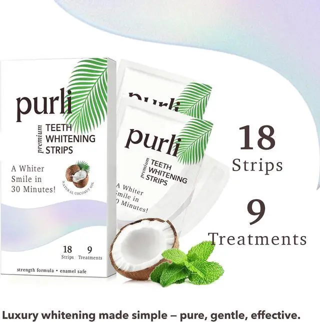 Alt view image 3 of 7 - 9Day Teeth Whitening Strips 18Count Dry Whitening Strips Infused Coconut Oil EnamelSafe NonSlip Whitener for Sensitive Teeth Remove Coffee Tea Wine Stains