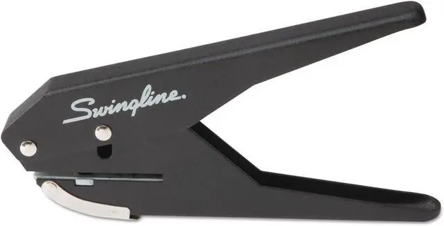 Alt view image 6 of 6 - Swingline 1Hole Handheld Paper Puncher 20Sheet Capacity LowForce PlierStyle Single Hole Punch 1/4 Inch Hole Metal Hole Puncher with Chip Storage Compartment Black Silver Office Supply