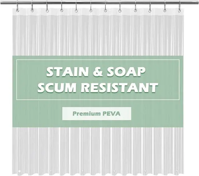 Main image of 72"x72" Crystal Clear PEVA Shower Curtain Liner Waterproof Bath Liner with 3 Weighted Magnets, RustProof Metal Grommets, OdorFree PVCFree Bathroom Accessory