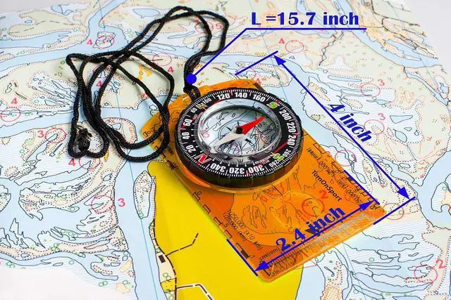 Alt view image 5 of 6 - TurnOnSport Orienteering Baseplate Compass with Magnifying Glass 360° Rotating Bezel 1:24000 Scale Ruler LiquidFilled Magnetic Needle Portable Survival Compass for Hiking Camping Backpacking Kids Ad
