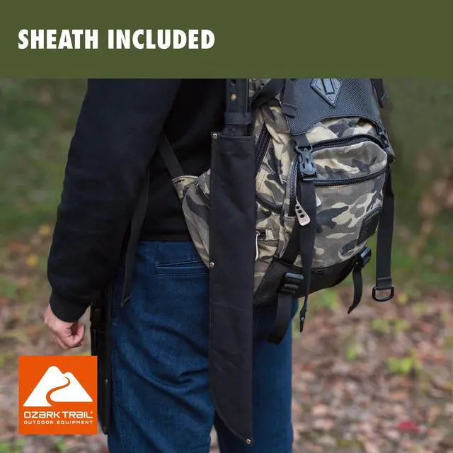 Alt view image 5 of 7 - Ozark Trail 18 Inch HighCarbonSteel Machete with Canvas Sheath Ergonomic ComfortGrip Handle HeavyDuty Cutting Tool for Brush Clearing Camping Yard Outdoor Work