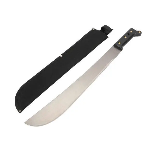 Alt view image 2 of 7 - Ozark Trail 18 Inch HighCarbonSteel Machete with Canvas Sheath Ergonomic ComfortGrip Handle HeavyDuty Cutting Tool for Brush Clearing Camping Yard Outdoor Work