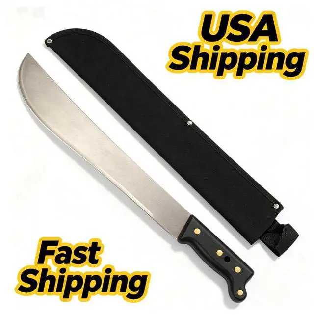Main image of Ozark Trail 18 Inch HighCarbonSteel Machete with Canvas Sheath Ergonomic ComfortGrip Handle HeavyDuty Cutting Tool for Brush Clearing Camping Yard Outdoor Work