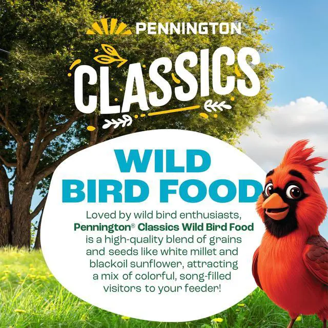 Alt view image 4 of 6 - Pennington 40 LB Wild Bird Seed Mix Dry Bird Food, NutrientRich Grains & Black Oil Sunflower Seed Blend, VitaminEnriched YearRound Wild Bird Feed Attracts Cardinals Goldfinches Songbirds, 1 Pack