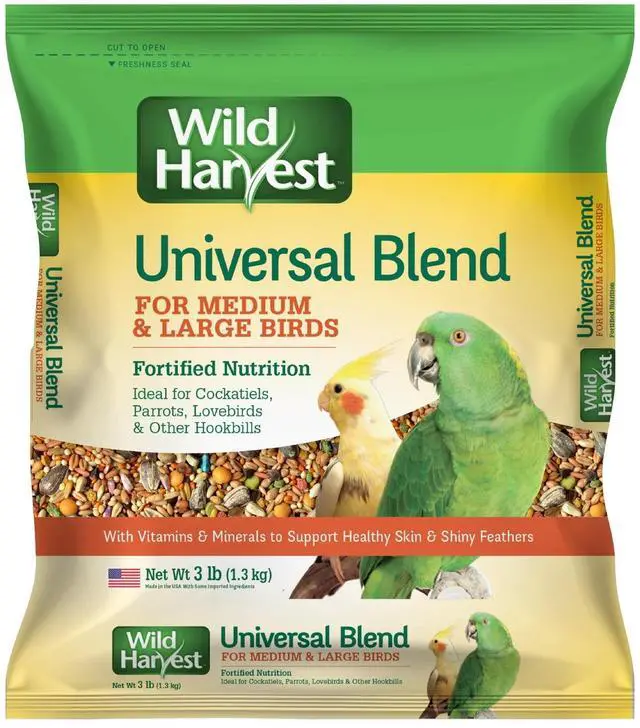 Main image of Wild Harvest Universal Blend For Medium And Large Birds 3 Pounds, Fortified Nutrition