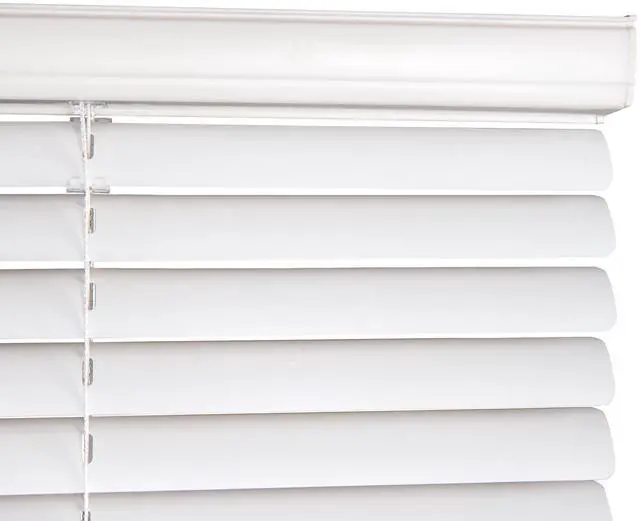 Alt view image 6 of 7 - Mainstays 1Inch Cordless Vinyl LightFiltering Mini Blinds, White, 27" Width x 64" Length, ChildSafe Window Shades
