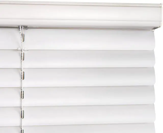 Alt view image 2 of 7 - Mainstays 1Inch Cordless Vinyl LightFiltering Mini Blinds, White, 27" Width x 64" Length, ChildSafe Window Shades