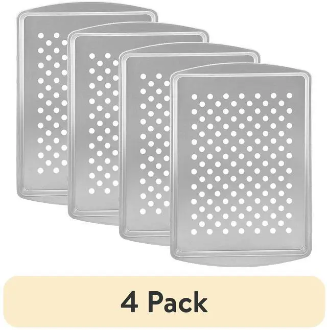 Main image of (4Pack) Expert Grill Steel Barbecue Grill Tray, 13.2" x 9.2" Interior Size, NonStick Grilling Basket for Fish, Shrimp & Vegetables, Outdoor BBQ Accessories