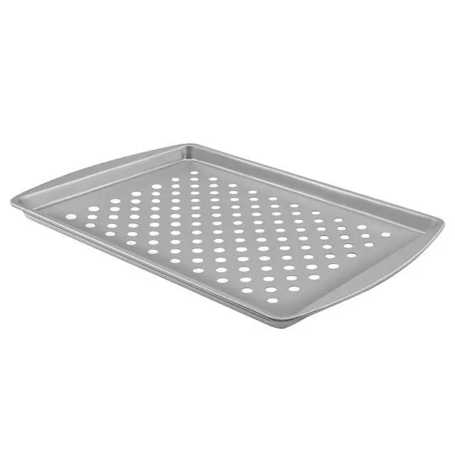 Alt view image 6 of 7 - (4Pack) Expert Grill Steel Barbecue Grill Tray, 13.2" x 9.2" Interior Size, NonStick Grilling Basket for Fish, Shrimp & Vegetables, Outdoor BBQ Accessories