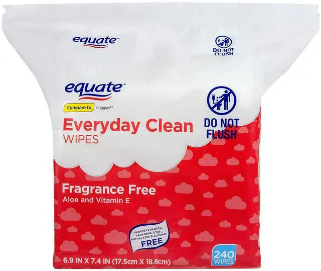 Alt view image 2 of 4 - Equate FragranceFree Baby Wipes with Aloe Vera & Vitamin E, Hypoallergenic Everyday Cleansing Wet Wipes, 240Count