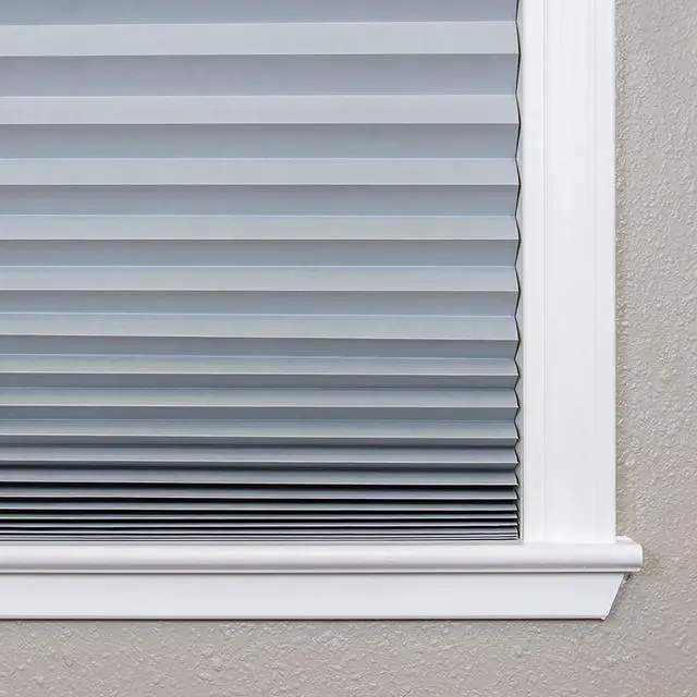 Alt view image 3 of 6 - Redi Shade NoTools Original RoomDarkening Pleated Paper Window Shade, CordFree Gray, 36 in × 72 in, TrimtoFit Temporary Window Covering