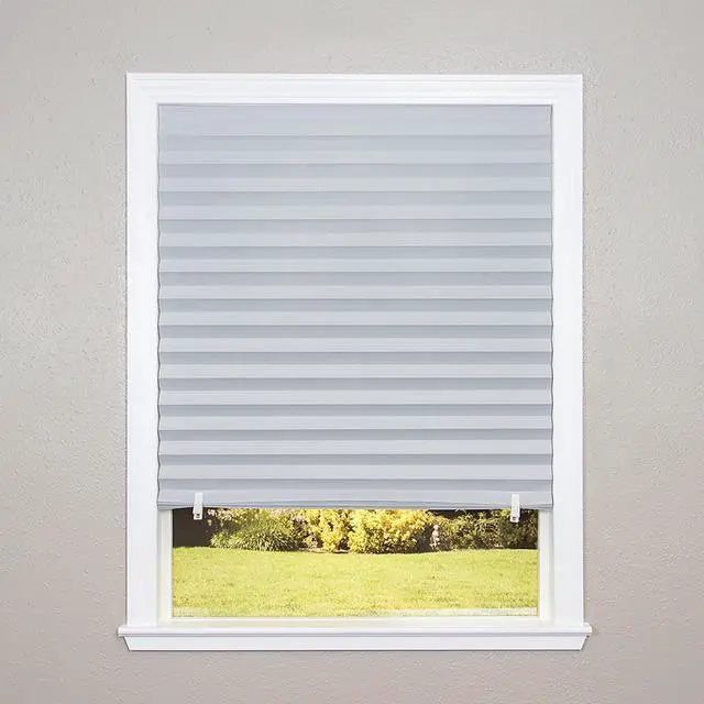 Main image of Redi Shade NoTools Original RoomDarkening Pleated Paper Window Shade, CordFree Gray, 36 in × 72 in, TrimtoFit Temporary Window Covering