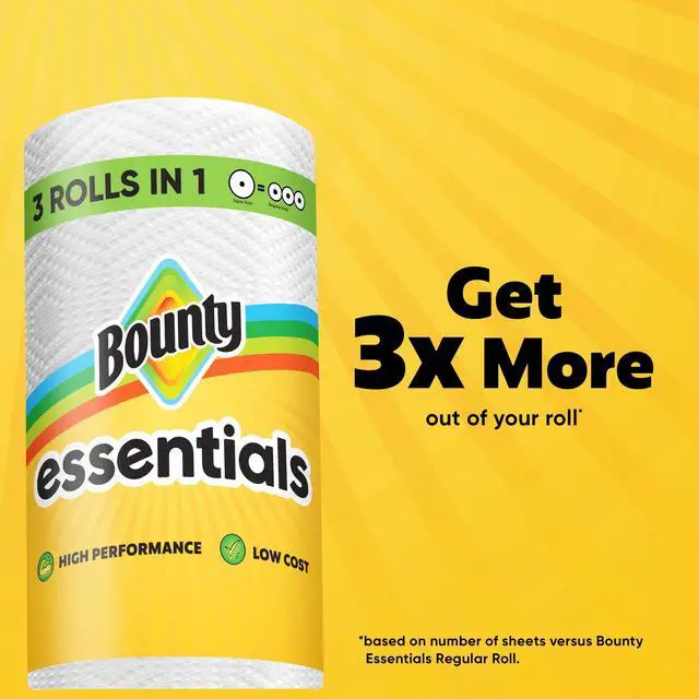 Alt view image 5 of 7 - Bounty Essentials SelectASize White Paper Towels, 2 Triple Rolls, 162 Sheets per Roll, Equals 6 Regular Rolls