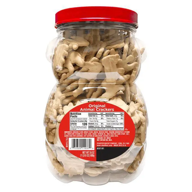 Alt view image 6 of 6 - Stauffer's Simply Animals Original Animal Crackers, 24 oz Resealable BearShaped FamilySize Jug, Classic KidFriendly Bulk Snack