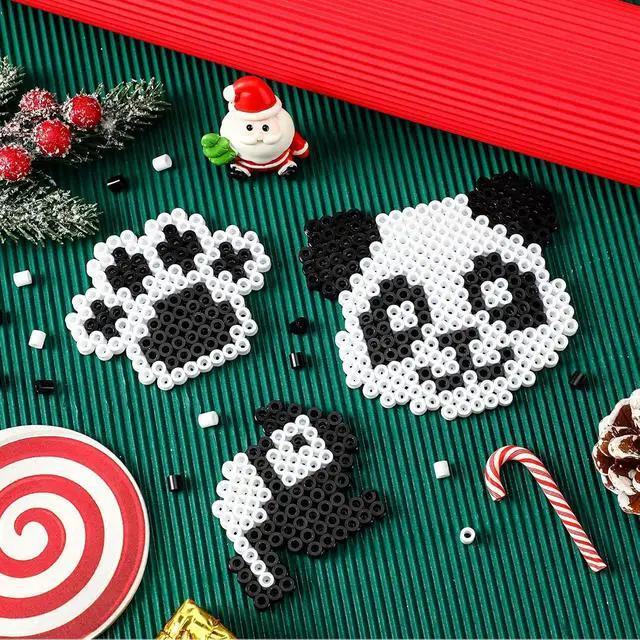 Alt view image 6 of 7 - AUGSUN 1500Pack Black & White 5mm Fuse Beads, Melty Ironon Craft Beads (750 Black + 750 White), DIY HandArt Supplementary Supplies
