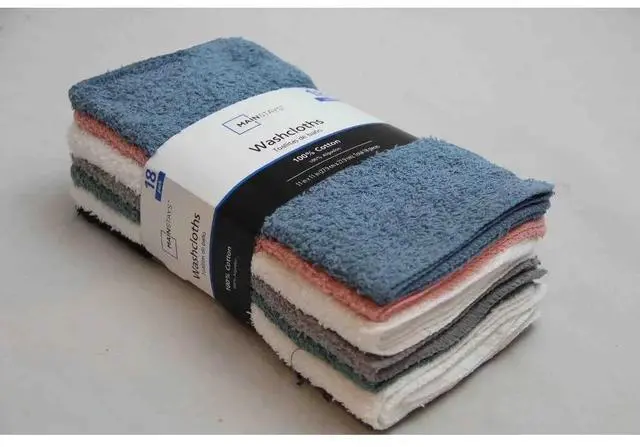 Alt view image 4 of 5 - 18Pcs Pastel 100% Ring Spun Cotton Washcloths Soft Absorbent Anti-Fray Multi-Purpose Facial Body Towels