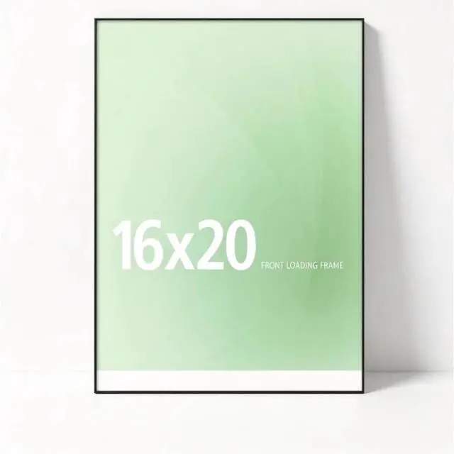 Alt view image 2 of 7 - 16x20 Black Front Loading Picture Frame Wall Tabletop Large Art Print Gallery Photo Frame