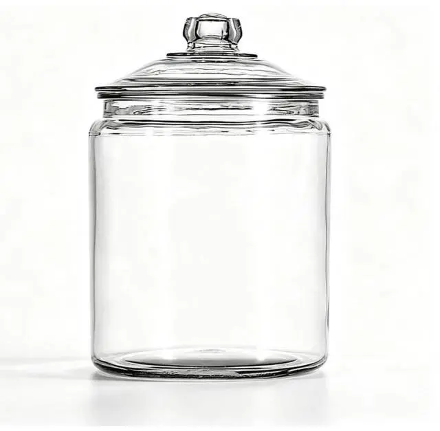 Main image of 2 Gallon Clear Glass Storage Jar With Glass Lid Wide Mouth Dishwasher Safe Pantry Dry Goods Display Canister