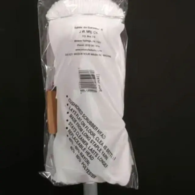 Alt view image 4 of 6 - Jumbo Cushion Rayon Mop Replaceable Head Durable Steel Handle Flat Floor Cleaning Mop