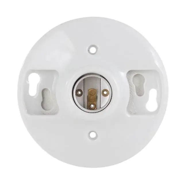 Alt view image 4 of 7 - 1PC White Porcelain Medium Base Light Socket UL Listed Twist Lock Wall Ceiling Mount Indoor Lamp Holder Max 60W